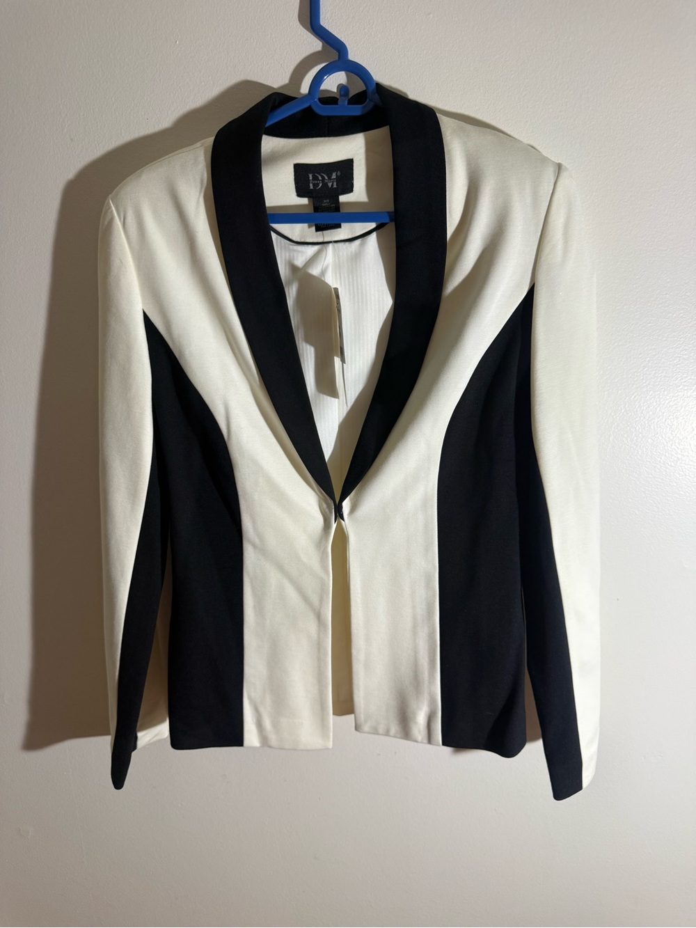 Donna Moore Black & Ivory Colorblock Blazer – Size XS – New With Tags